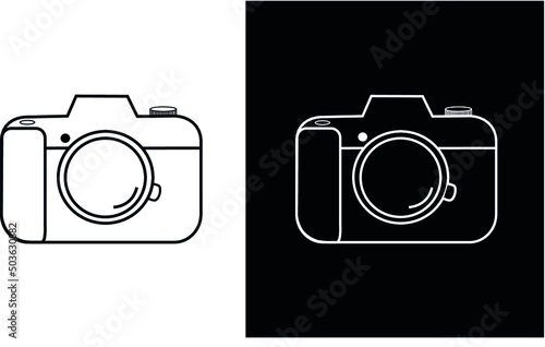 Invert pictorgams of a camera. Black and white.