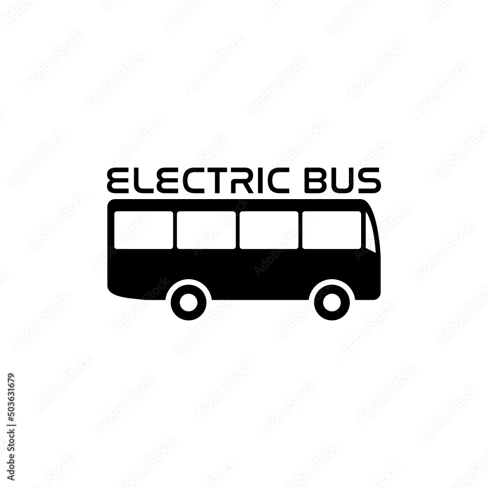 Electric bus icon isolated on white background Electric bus icon isolated on white background