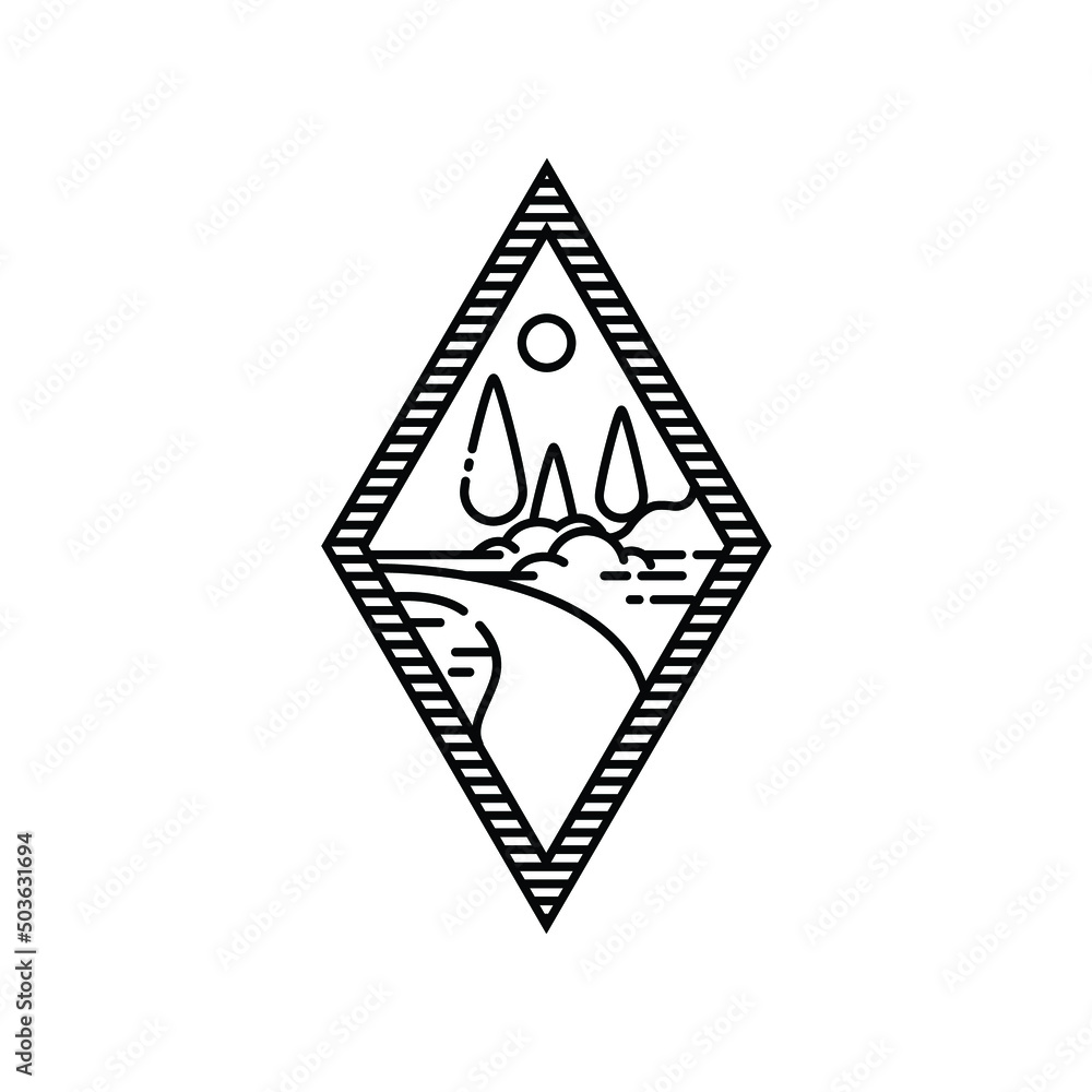 Fototapeta premium the river logo. logo with a picture of nature and a river