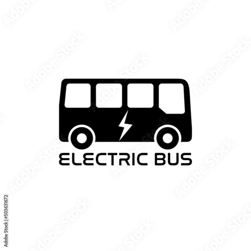Electric bus icon isolated on white background