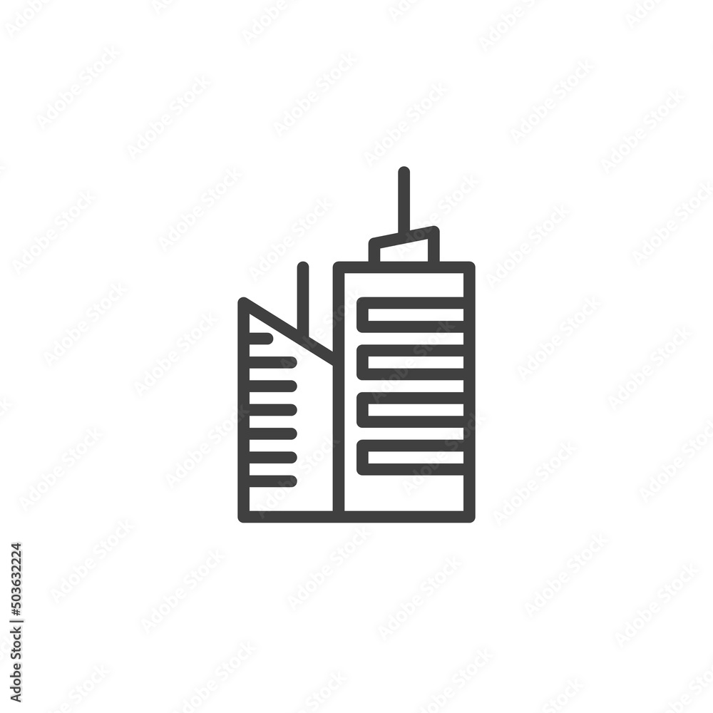 Skyscraper building line icon Skyscraper building line icon