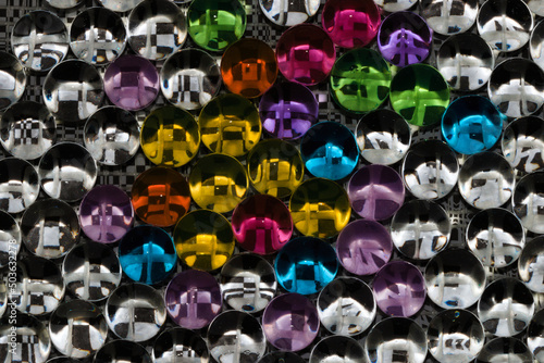Fototapeta Naklejka Na Ścianę i Meble -  abstract colorful futuristic background, creative art design, 3d glass beads
