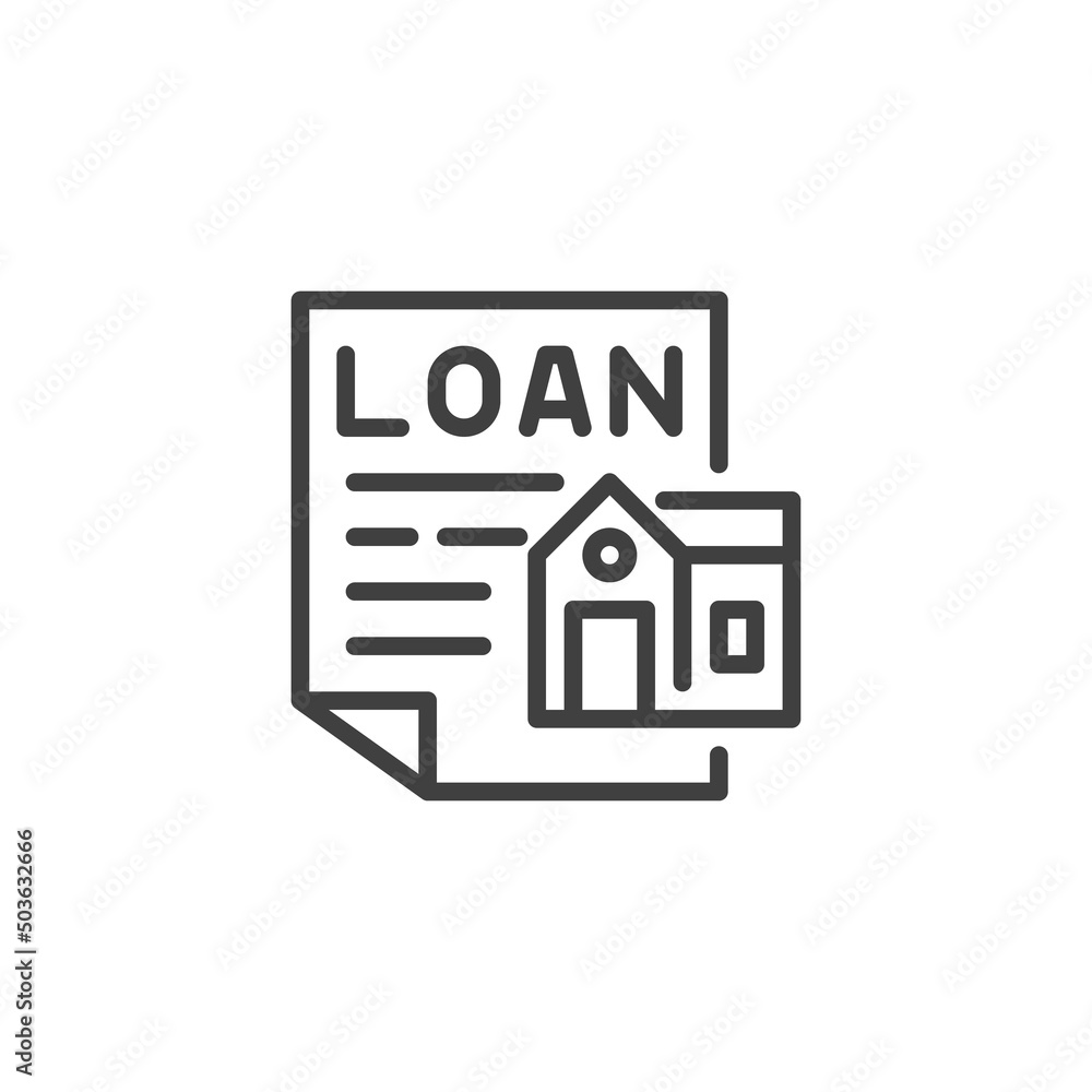 Fototapeta premium Mortgage Loan line icon