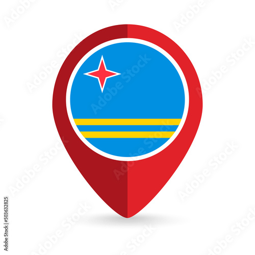 Map pointer with country Aruba. Aruba flag. Vector illustration. Free Download Map pointer with country Aruba. Aruba flag. Vector illustration. - GFXLoad