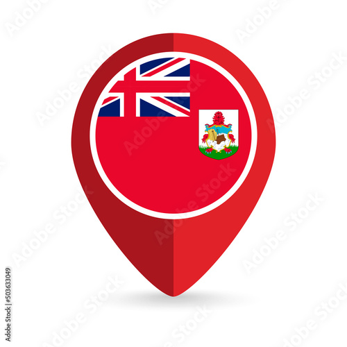 Free Download Map pointer with country Bermuda. Bermuda flag. Vector illustration. - GFXLoad
