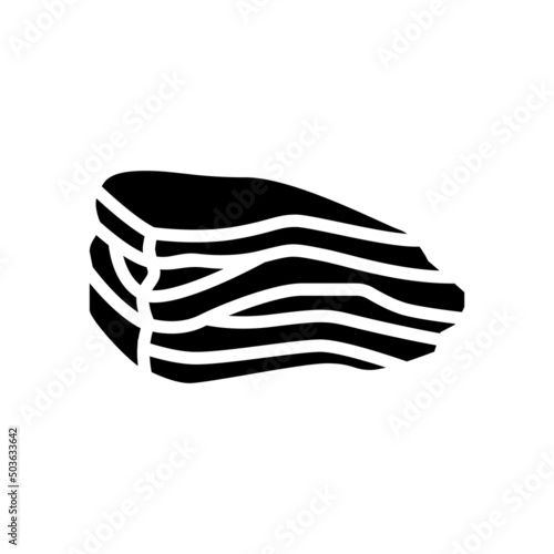bacon beef glyph icon vector. bacon beef sign. isolated contour symbol black illustration