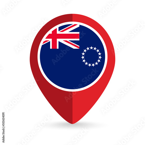 Map pointer with country Cook Islands. Cook Islands flag. Vector illustration. Free Download Map pointer with country Cook Islands. Cook Islands flag. Vector illustration. - GFXLoad