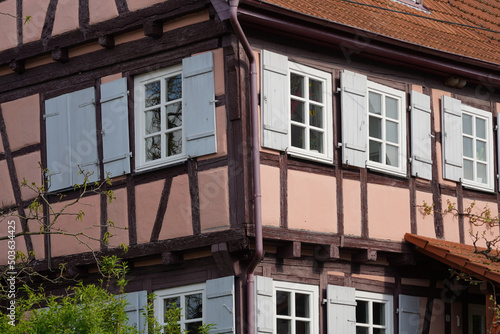 Canvastavla Eckansicht von einem historisches Fachwerkhaus