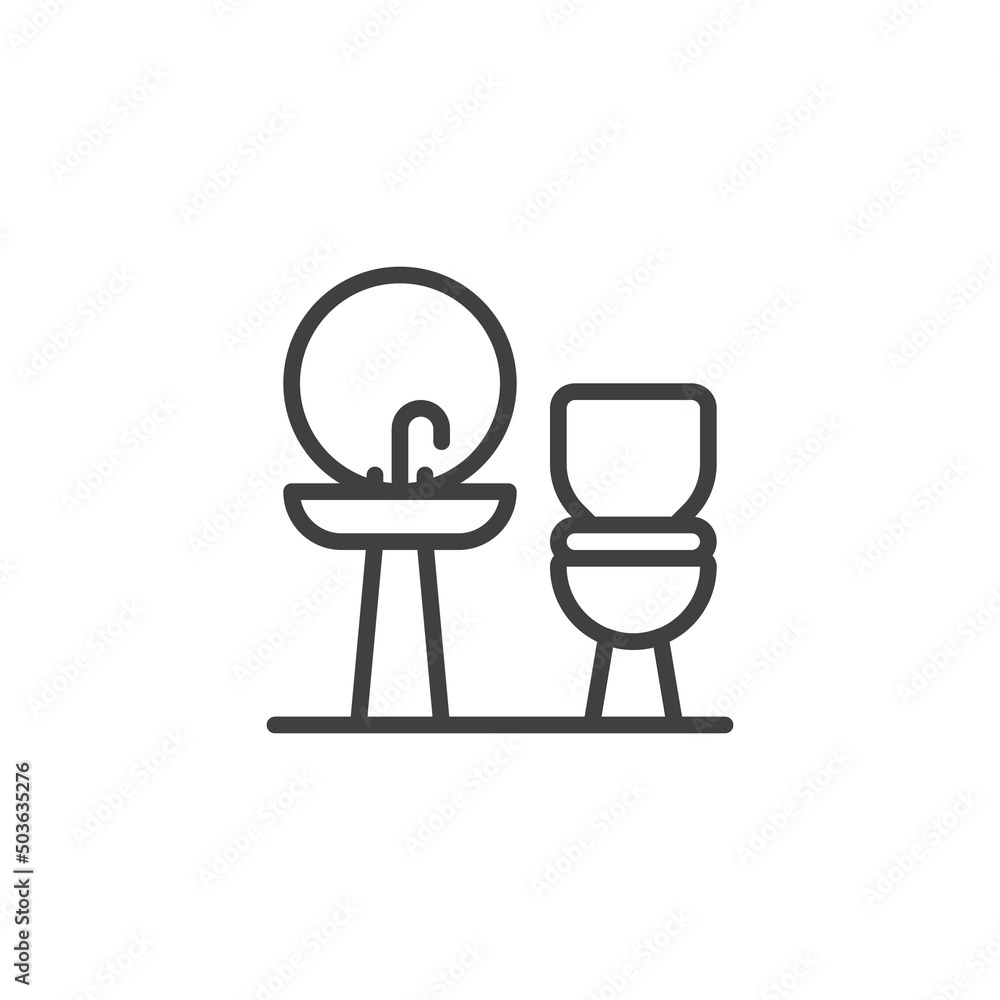 Bathroom, restroom line icon Bathroom, restroom line icon