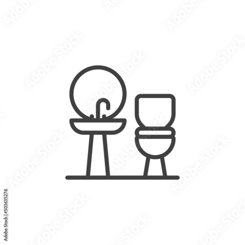 Bathroom, restroom line icon