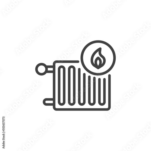 Heating system line icon