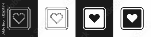 Set Like heart icon isolated on black and white background. Counter Notification Icon. Follower Insta. Vector