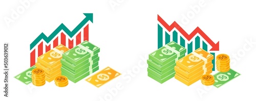 Singapore Dollar Fluctuation with Money Bundle Illustrations