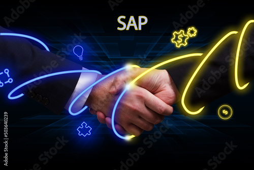Business, Technology, Internet and network concept. Financial Graph. Stock Market chart. Forex Investment: SAP