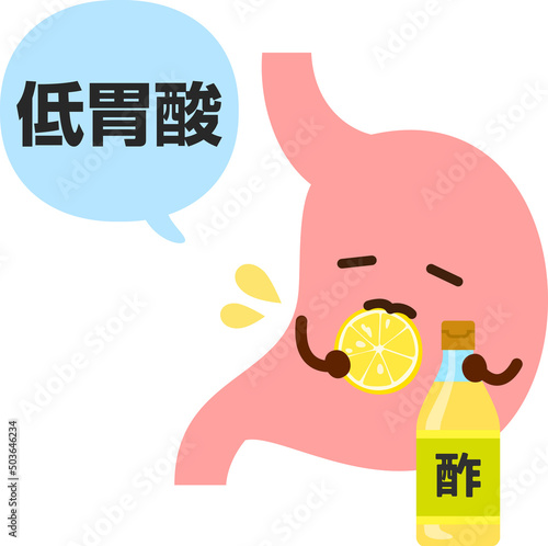低胃酸の胃のキャラクター photo