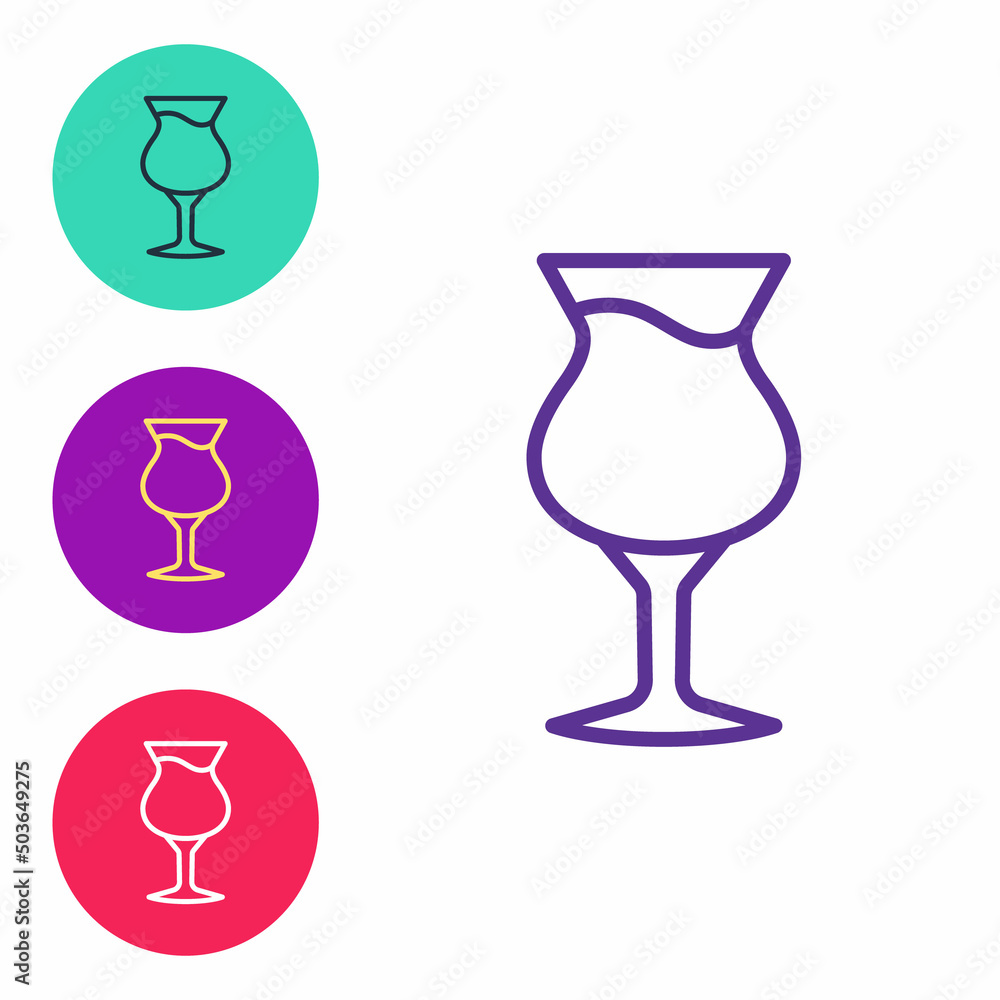 Set line Glass of beer icon isolated on white background. Set icons colorful. Vector Set line Glass of beer icon isolated on white background. Set icons colorful. Vector