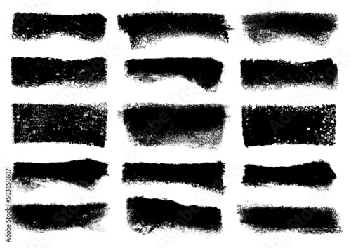 Set Fünfzehn Schwarze Stempel Schwamm Kratzer