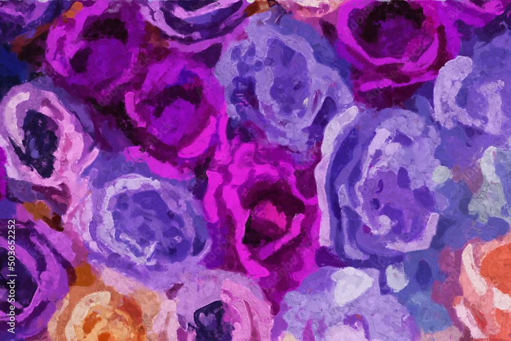 Beautiful abstract floral rose peony flower illustration