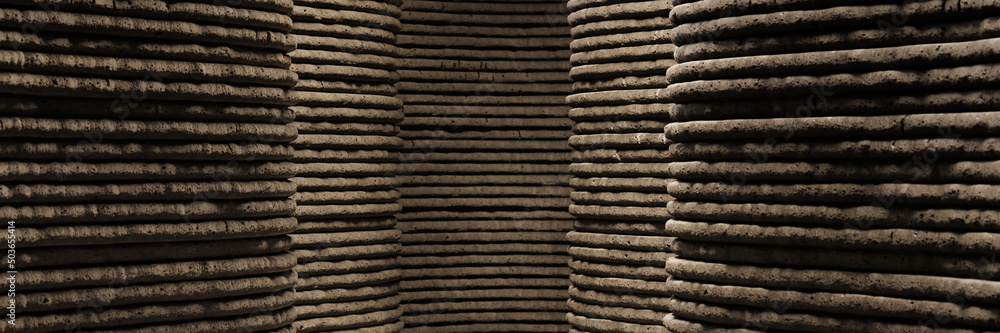 3D printed concrete columns, architectural background banner 3D printed concrete columns, architectural background banner