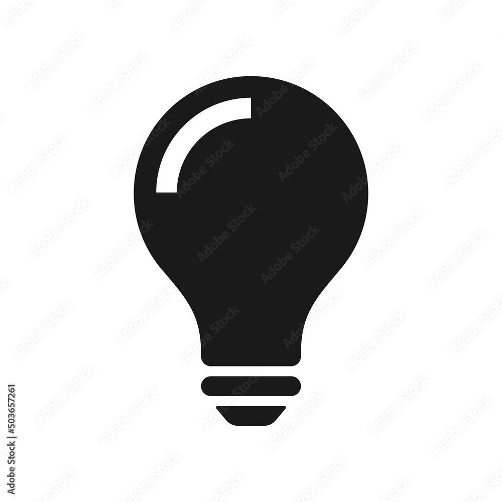Bulb icon on white background. Idea Symbol, logo illustration. Bulb icon on white background. Idea Symbol, logo illustration.