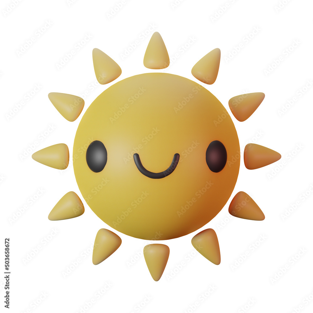Summer Smile Sun Cream 3D Render Icon