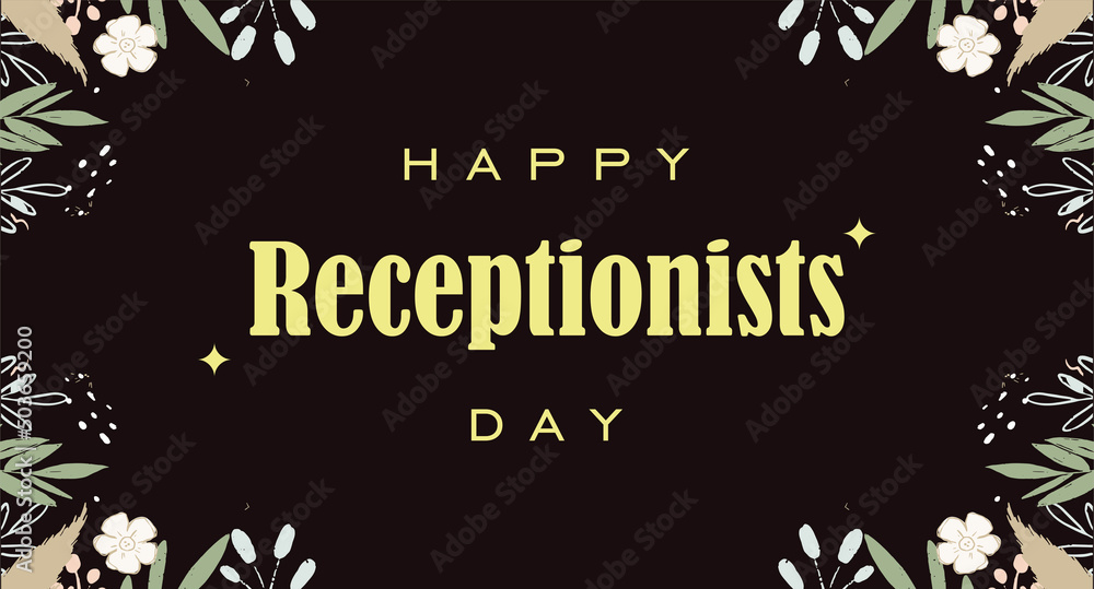 Happy National Receptionists Day, Receptionis Day. Holiday concept. Template for background, banner, card, poster, t-shirt with text inscription Happy National Receptionists Day, Receptionis Day. Holiday concept. Template for background, banner, card, poster, t-shirt with text inscription