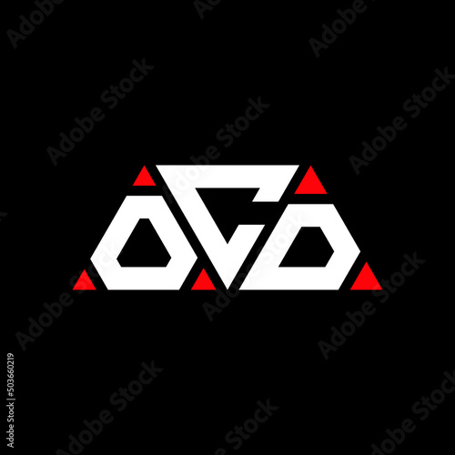 OCD triangle letter logo design with triangle shape. OCD triangle logo design monogram. OCD triangle vector logo template with red color. OCD triangular logo Simple, Elegant, and Luxurious Logo...