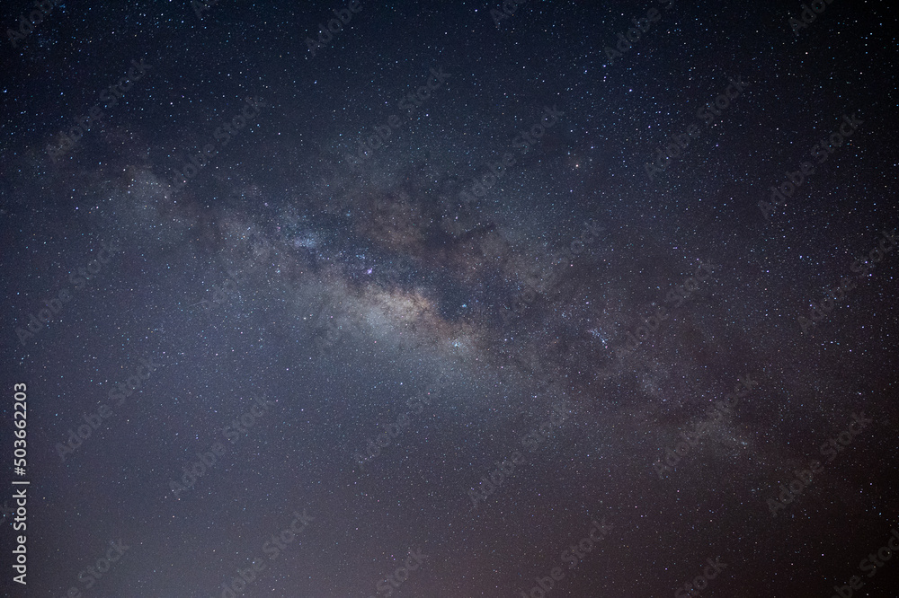 Fototapeta premium Milky Way with old house at Phatthalung Thailand 