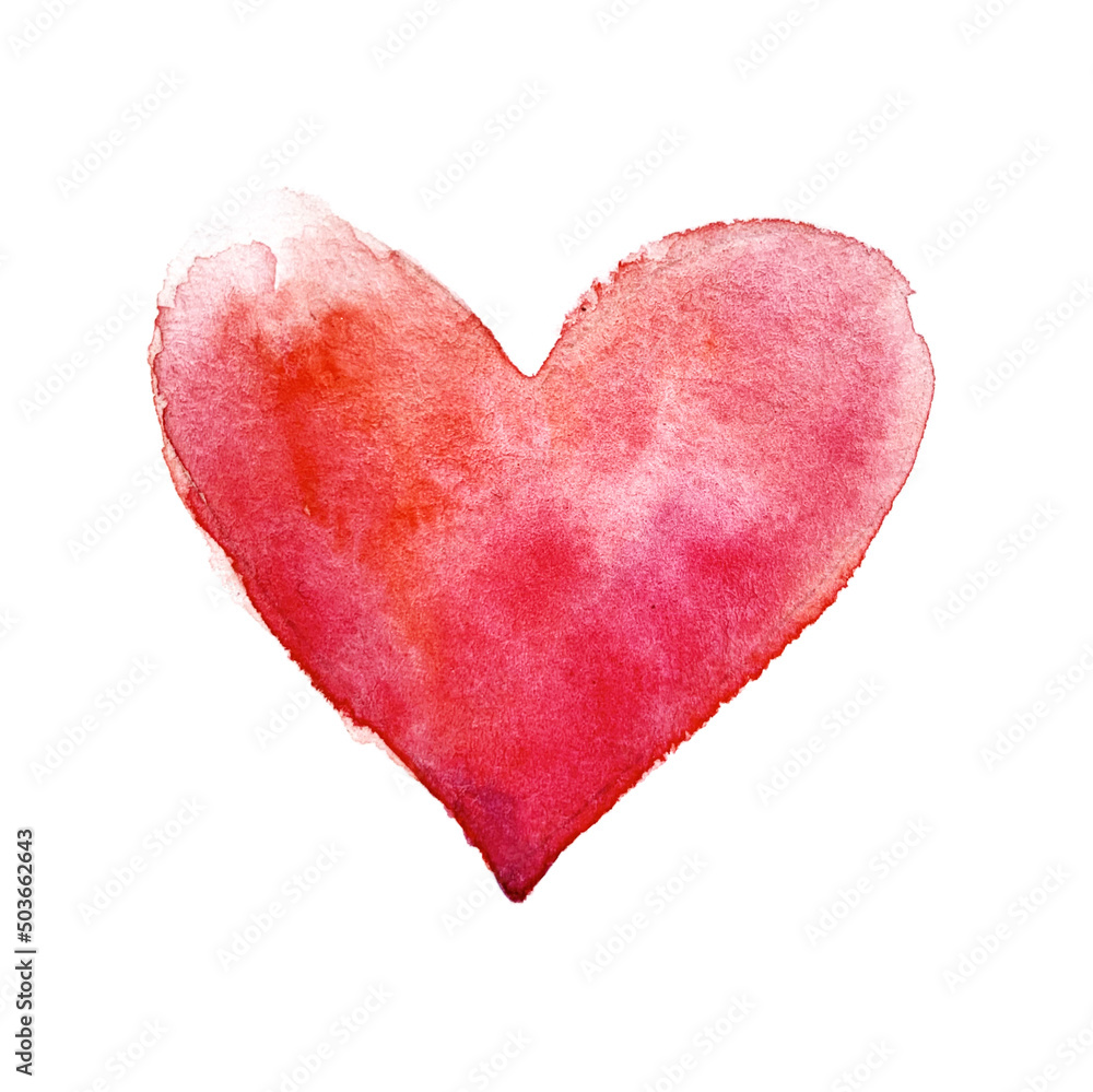 Hand drawn watercolor isolated heart