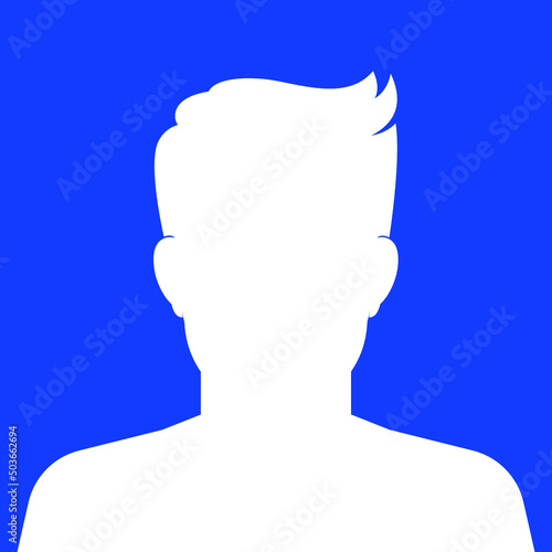 Silhouette man in blue full