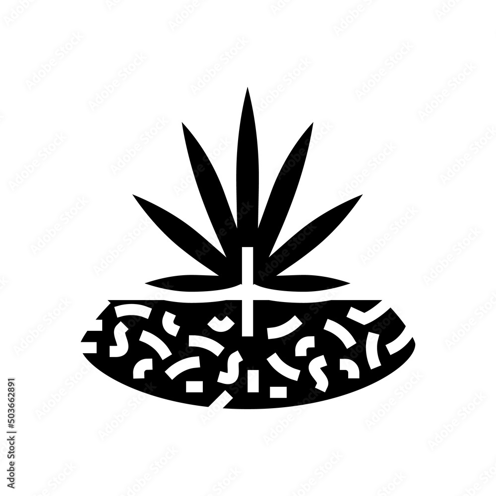 marijuana drug plant glyph icon vector. marijuana drug plant sign. isolated contour symbol black illustration - obrazy, fototapety, plakaty 