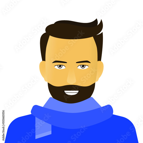 Smiling man in blue scarf