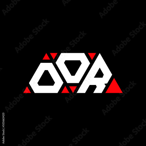 OOR triangle letter logo design with triangle shape. OOR triangle logo design monogram. OOR triangle vector logo template with red color. OOR triangular logo Simple, Elegant, and Luxurious Logo... photo