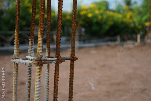 deformed steel column Preparing for the construction of reinforced concrete buildings