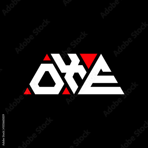 OXE triangle letter logo design with triangle shape. OXE triangle logo design monogram. OXE triangle vector logo template with red color. OXE triangular logo Simple, Elegant, and Luxurious Logo...
