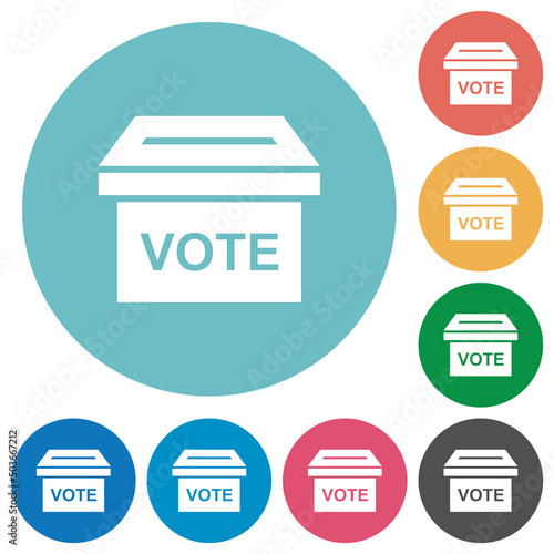 Ballot box solid flat round icons