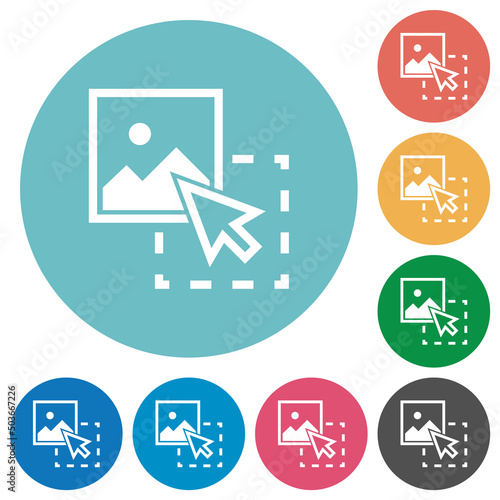 Drag image to upload flat round icons