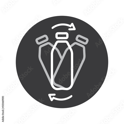 Bottle label, sticker - shake well before use, vector.
