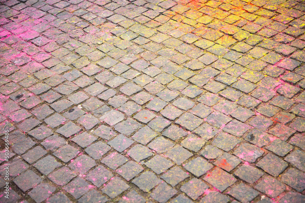 Fototapeta premium color festival in city crowd celebrating