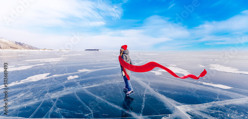 Obraz na płótnie Concept Amazing winter photography tourism banner