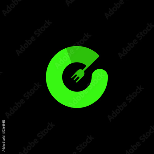E Fork Eat Abstract Mark Pictorial Emblem Logo Symbol Iconic Creative Modern Minimal Editable in Vector Format