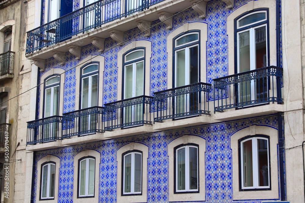 Portuguese traditional azulejos tiles in Lisbon