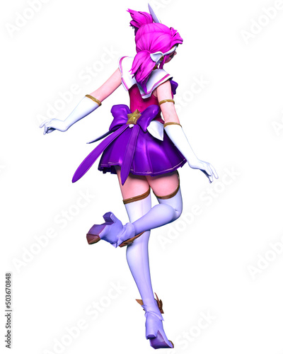 3D comics cosplay anime girl. © vladnikon
