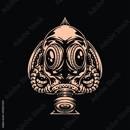 gas mask tattoo vector design 
