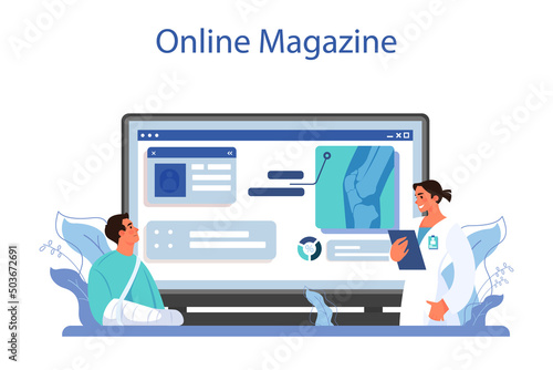 Radiology online service or platform. X-ray, MRI and ultrasound