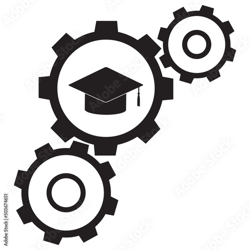 Education system on white background. Training sign. stem education symbol. flat style.