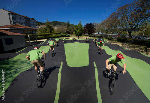 tracking of the same biker doing a complete line in a pump track circuit.