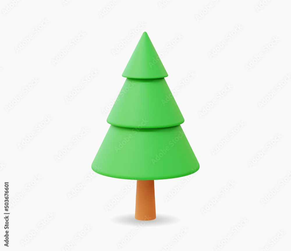 3d Realistic Pine tree Icon vector illustration. 3d Realistic Pine tree Icon vector illustration.