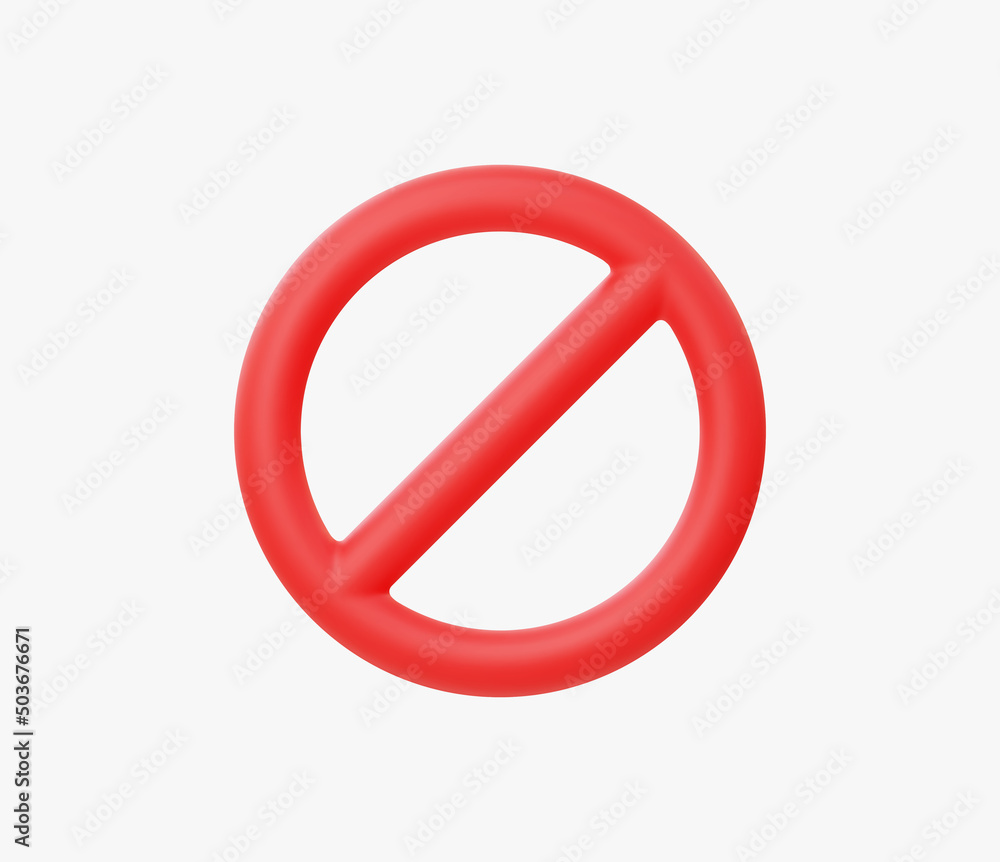 3d Realistic Red prohibited sign vector illustration. 3d Realistic Red prohibited sign vector illustration.