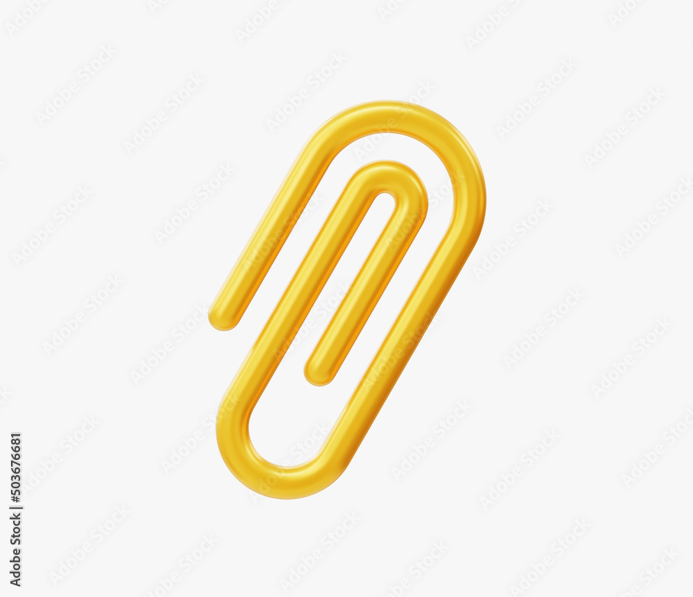 Obraz premium 3d Realistic Paperclip Attachment Icon vector illustration.